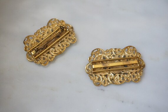 Pair of Victorian Pins / Antique Estate C1880 Gol… - image 2