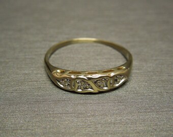 Vintage Estate C1950 14K Yellow Gold 0.06TCW G VVS Single