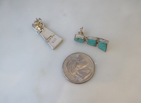 Turquoise Necklace & Earrings Set / Vintage Estat… - image 4