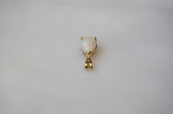 Pear Opal Pendant / Vintage Estate C1970 14K Gold… - image 5