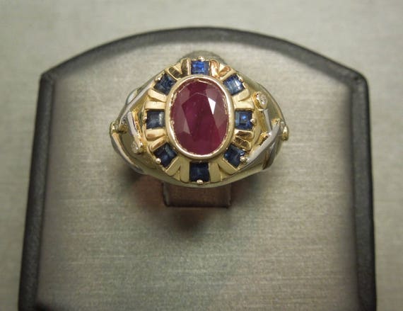 Men's Vintage Estate C1970 14K Gold Nautical Patriotic 1.83