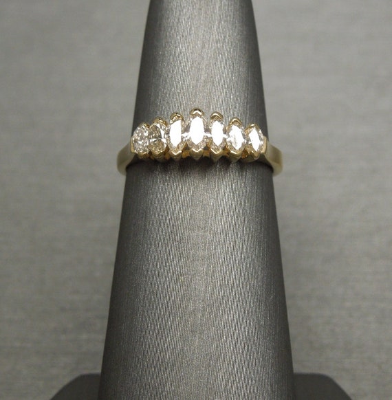 Vintage Estate C1970 14K Gold Cathedral 0.50TCW Marquise