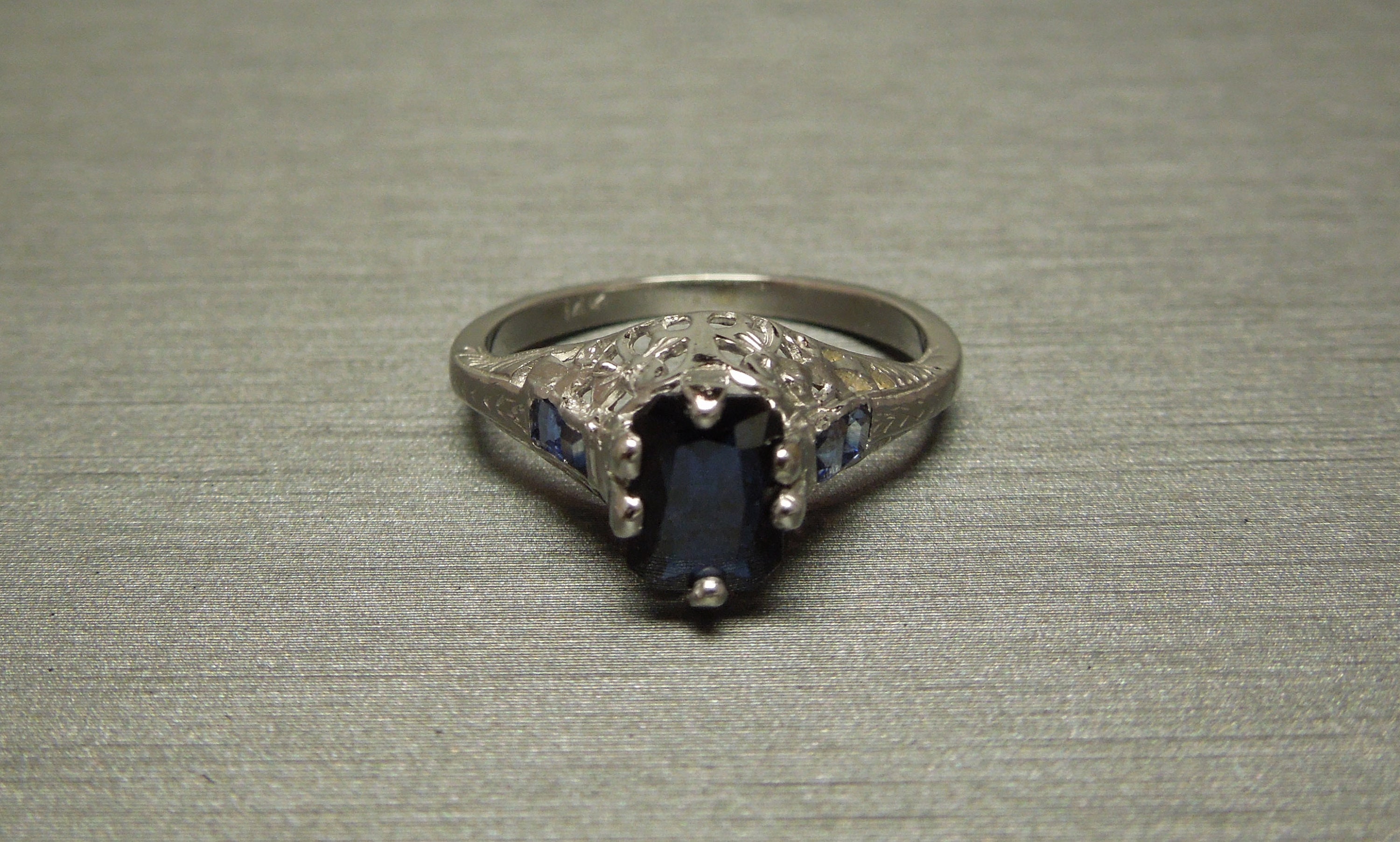 Antique Belle Epoque Estate C1910 14K White Gold Filigree 0.98TCW