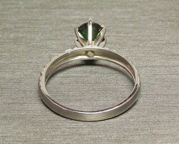 Vintage Estate C1970 Antique Style 14K White Gold… - image 7