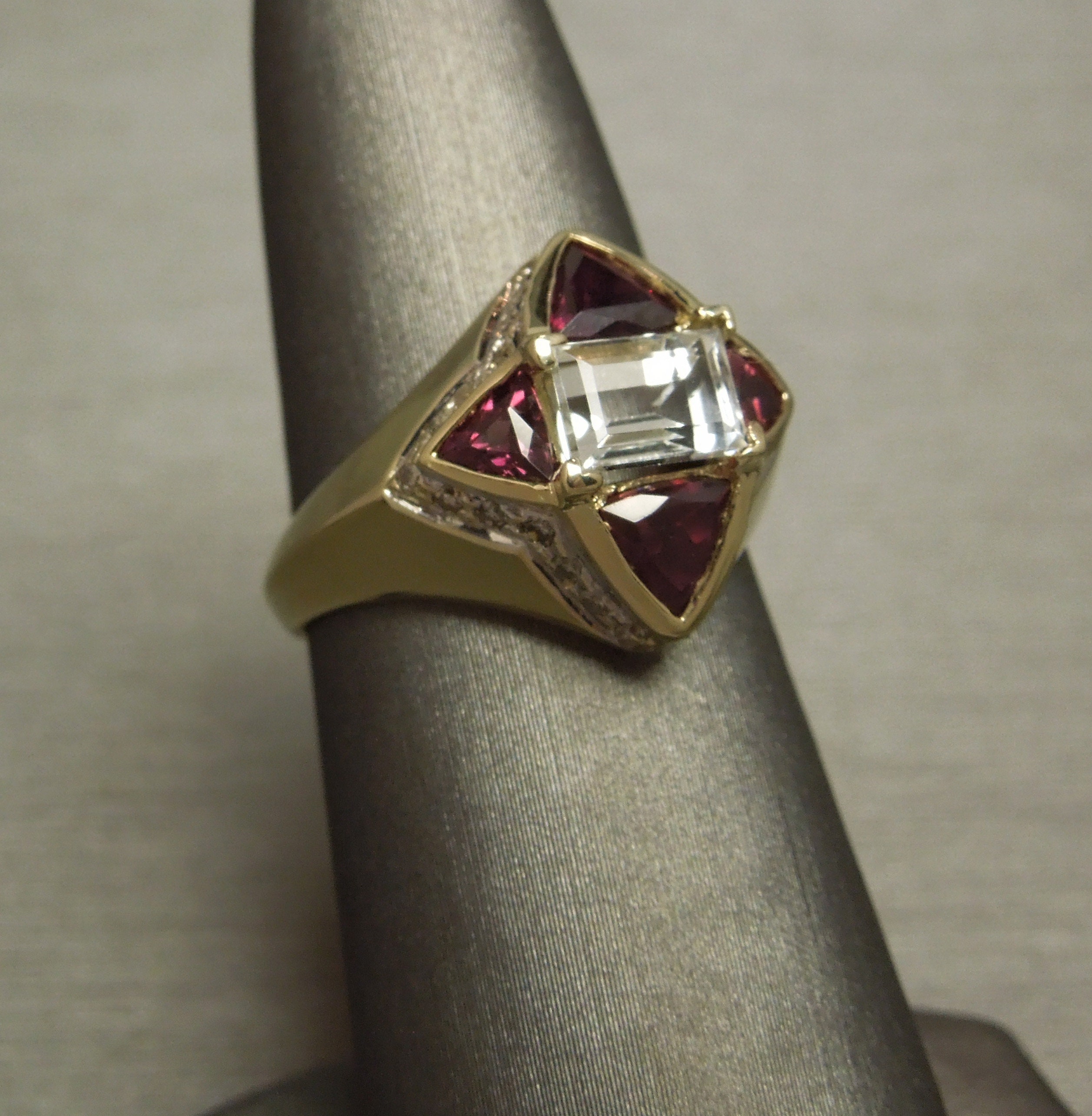 Trillion cut shop ruby ring