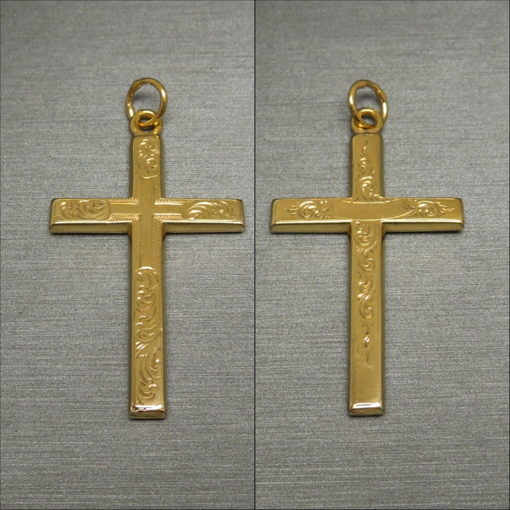 2 Wood Cross Pendant 2 Inch Engraved Ends Wood Cross Necklace 353