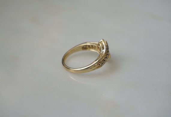 Champagne Diamond Bypass Ring / 10K Gold 0.80TCW … - image 8