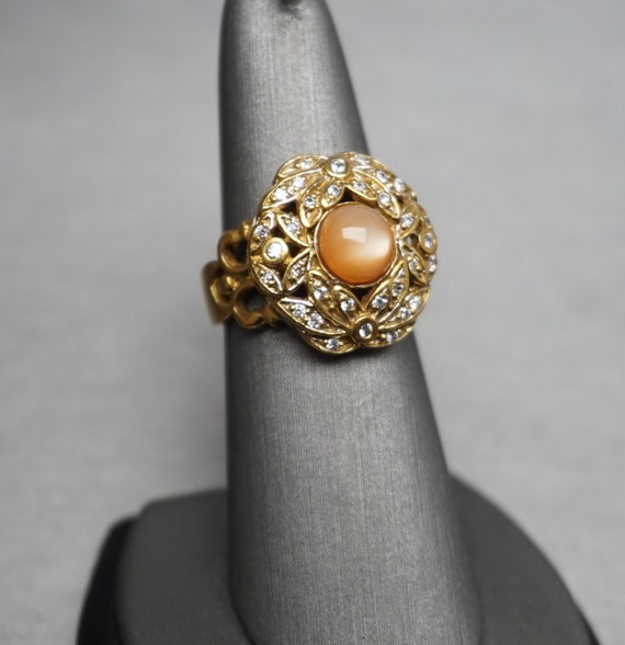 Vintage Estate 1980s Sterling Silver Gold Vermeil 1.26 Carat