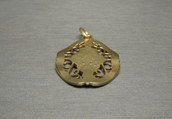 Vintage Estate C1950 Gold Vermeil CREED Sterling Mary Conceived Recourse To Thee Filigree Religious Pendant 2" x 1 1/8" View 5