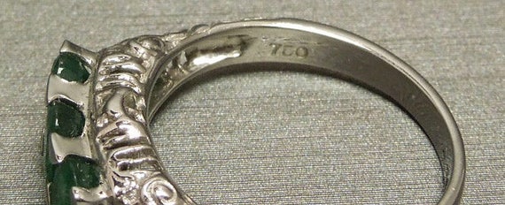 Antique Estate C1910 18K White Gold Filigree 1.96… - image 5