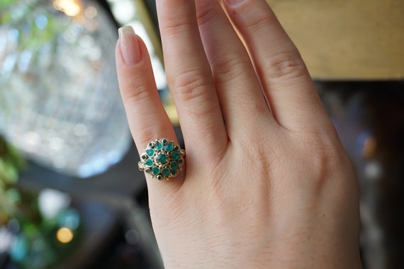 Mid Century Estate C1960 10K Gold Green Crysobery… - image 9