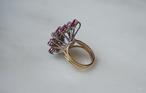Mid-Century Ruby Waterfall Ring / Vintage Estate … - image 8