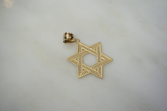 14K Gold Star of David / Unisex Vintage Estate C1… - image 3