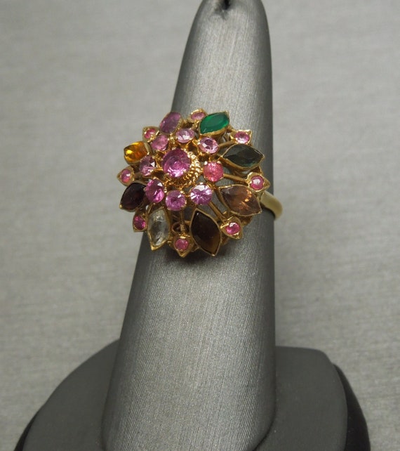 Mid Century Estate C1960 10K Gold Multi-Gemstone H