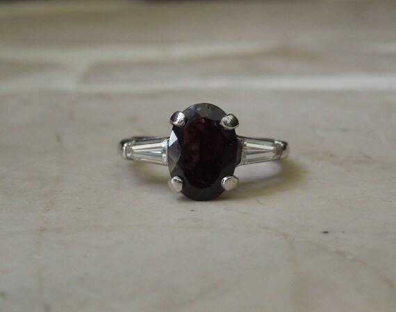 Mid Century Estate C1960 Platinum Oval 1.61 carat… - image 2