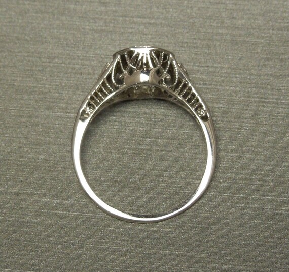 Buy Antique Belle Epoque Estate C1910 18K White Gold Filigree Octagon 0.21TCW Brilliant Cognac Diamond Solitaire Engagement Ring Sz Online in India Etsy