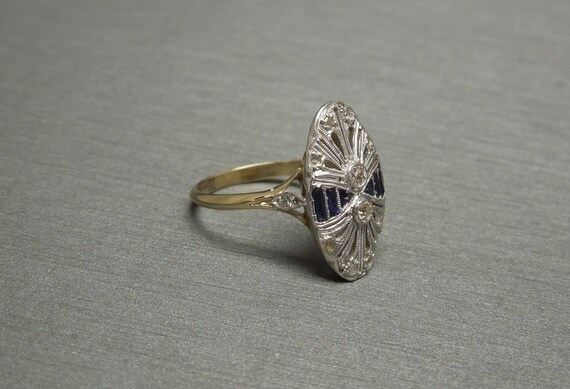 Art Deco Estate C1920 Platinum + 18K Gold 0.40TCW… - image 5