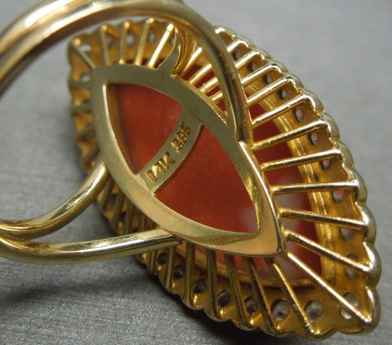 Vintage Estate 14K Gold Natural Coral & Brilliant… - image 6