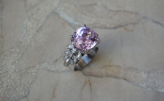 Kaleidoscope Kunzite Ring / Mid Century Estate C1… - image 7