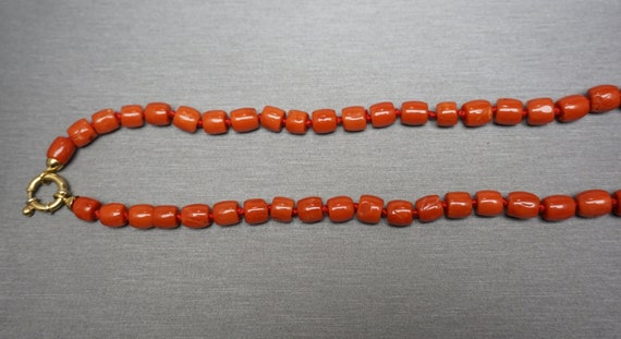 Antique Red Coral Necklace / Antique Estate C1920… - image 3