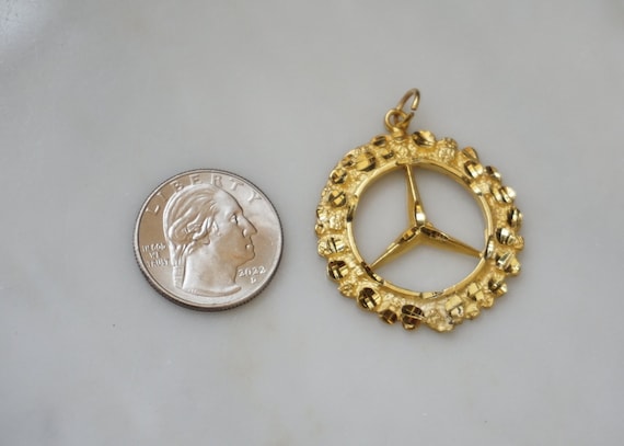 Vintage Mercedes-benz Pendant / Vintage Estate 1980s Gold