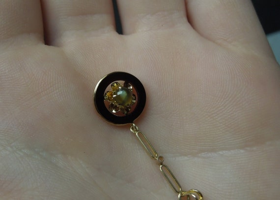 Antique Edwardian Estate 10K Gold 0.30ct Cats Eye… - image 3