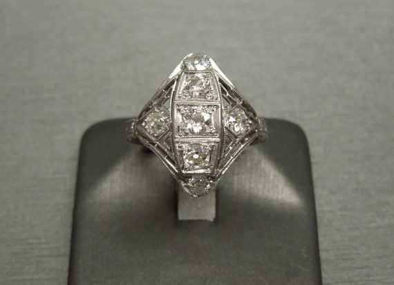 Edwardian Estate C1910 Platinum Filigree 0.80TCW … - image 1