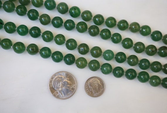 Vintage Jade Beads / Vintage Estate Natural Green… - image 9