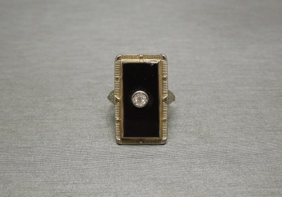 Art Deco Estate C1920 14K Gold 0.02ct Brilliant D… - image 2