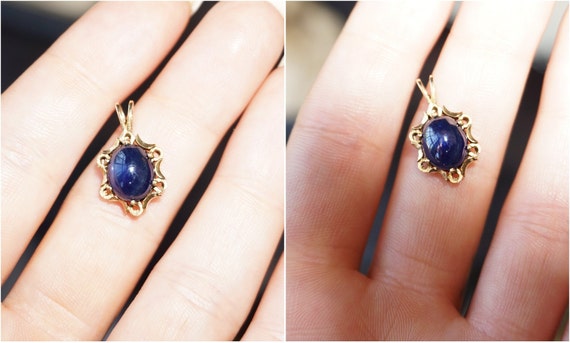 4 carat Sapphire Pendant / Mid Century Estate C19… - image 5
