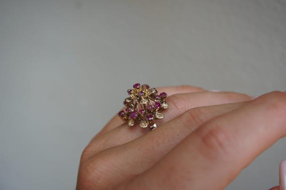 Ruby Princess Cathedral Ring / Mid Century Estate… - image 9