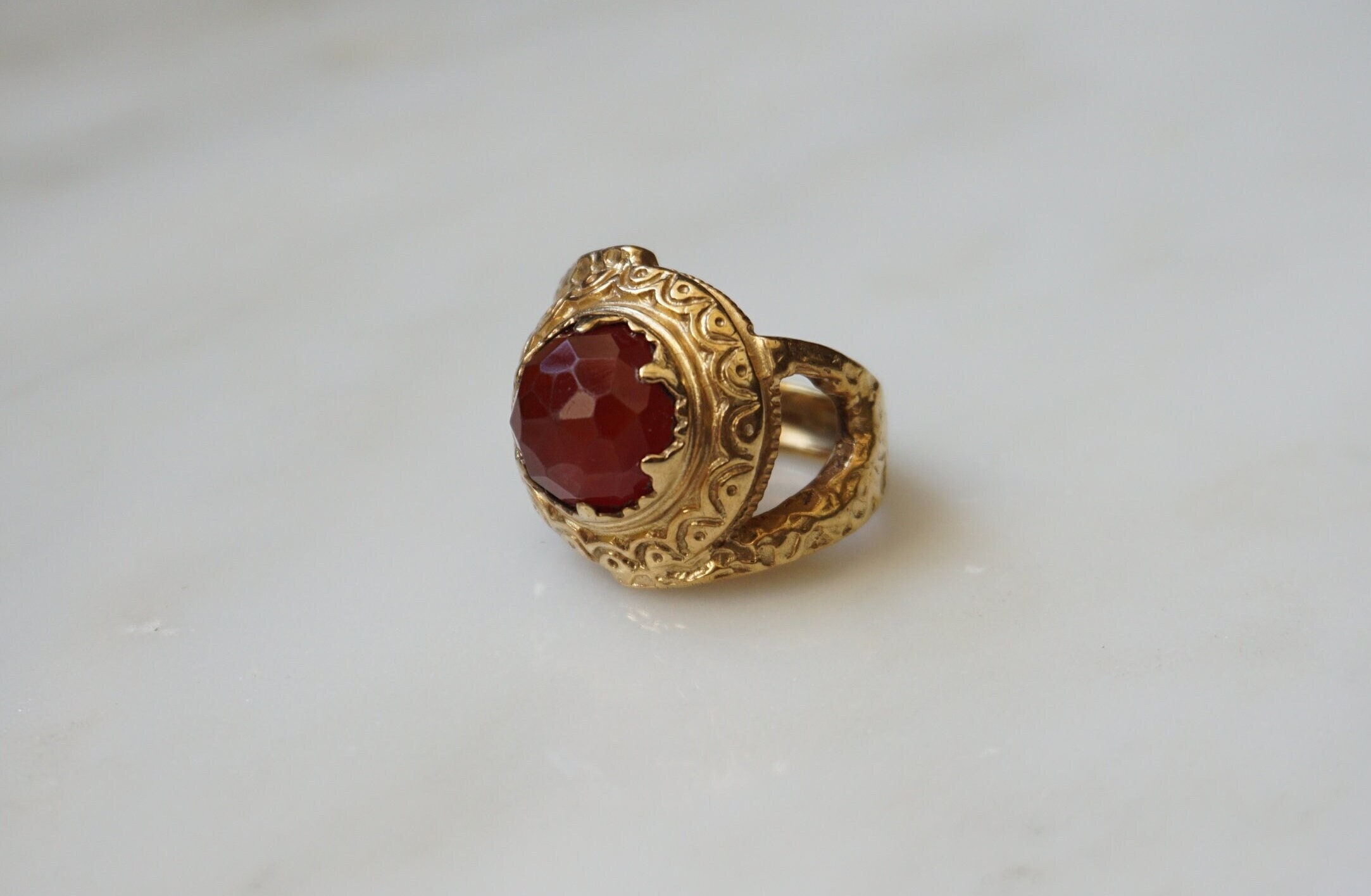 【J446】 ヴィンテージ　Carnelian（カーネリアン）　リング　１４号 J446】 ヴィンテージ Carnelian（カーネリアン） リング 14号