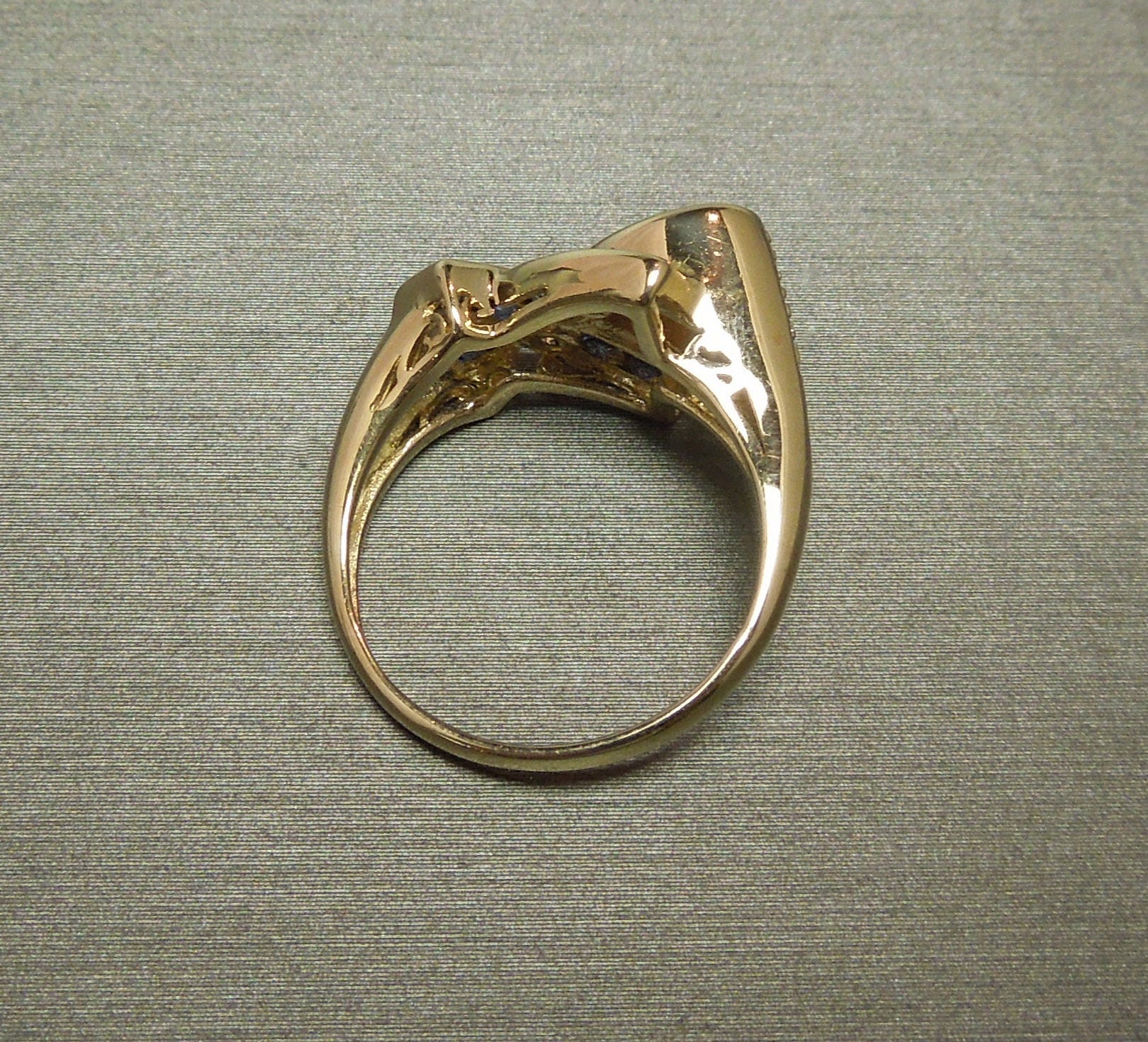 Vintage Art Deco Style Estate C1970 10K Gold 0.96TCW