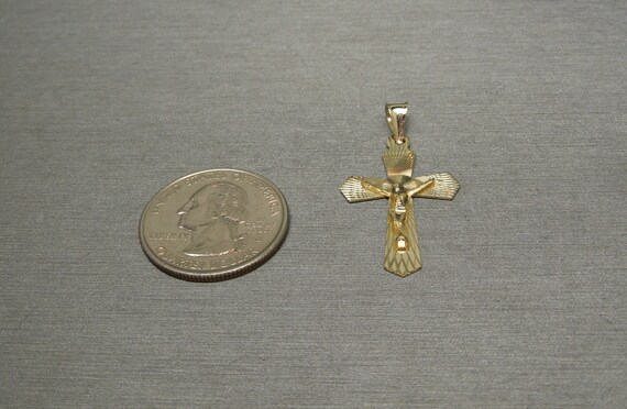Unisex 14K Gold Detailed Mid Century Style Crucif… - image 6