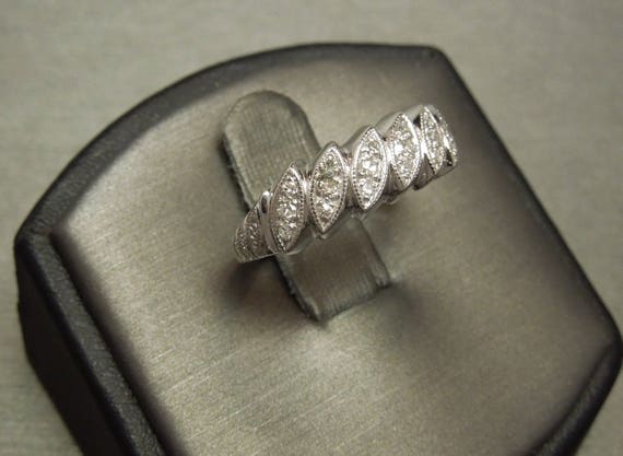 Antique Pre Art Deco Estate C1940 14K White Gold … - image 4