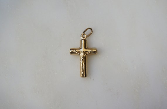 Vintage 10K Gold Crucifix / Unisex Vintage Estate… - image 1