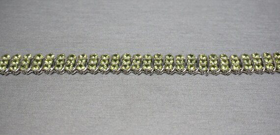 Triple Row Peridot Bracelet / Vintage Estate 1980… - image 5