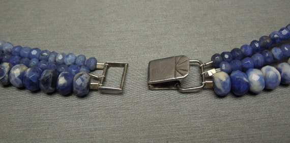 Vintage Estate Natural Sapphire Triple Strand Cro… - image 5