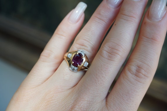 Mid-Century Ruby Ring / Mid Century Estate C1960 … - image 5