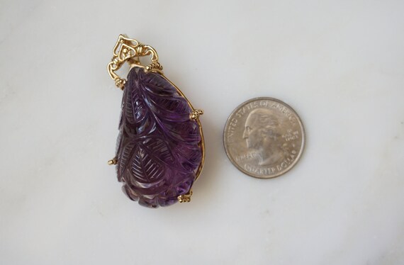 14K Amethyst Carving Attachment / Vintage Estate … - image 5