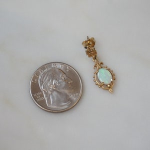 Opal Necklace & Earrings Set / Vintage Estate C1970 14K Gold Victorian Style Fire Opal Pendant Necklace and Earrings Set / Vintage Opal Set bild 3