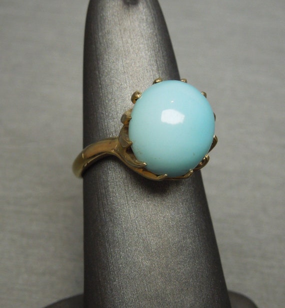 Vintage Estate C1970 14K Gold Persian Turquoise So