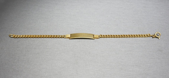 Gold ID Bracelet / Unisex Vintage Mid Century Estate C1960 Gold ID Bracelet / Unisex Vintage Mid Century Estate C1960