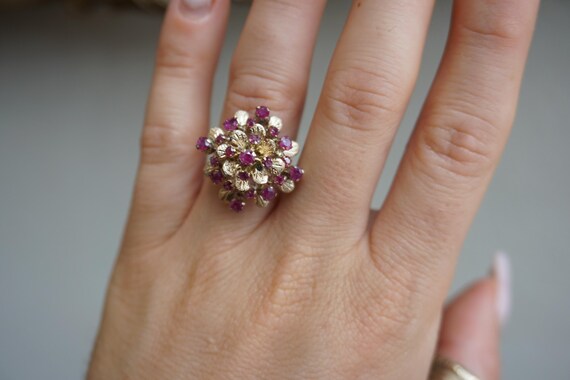 Ruby Princess Cathedral Ring / Mid Century Estate… - image 8