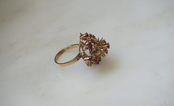 Ruby Princess Cathedral Ring / Mid Century Estate… - image 4