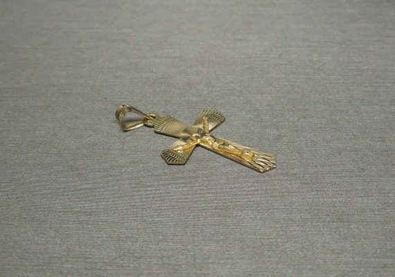 Unisex 14K Gold Detailed Mid Century Style Crucif… - image 7