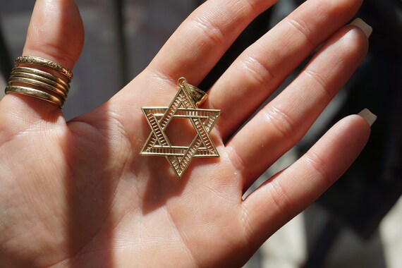 14K Gold Star of David / Unisex Vintage Estate C1… - image 8