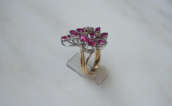 Mid-Century Ruby Waterfall Ring / Vintage Estate … - image 6