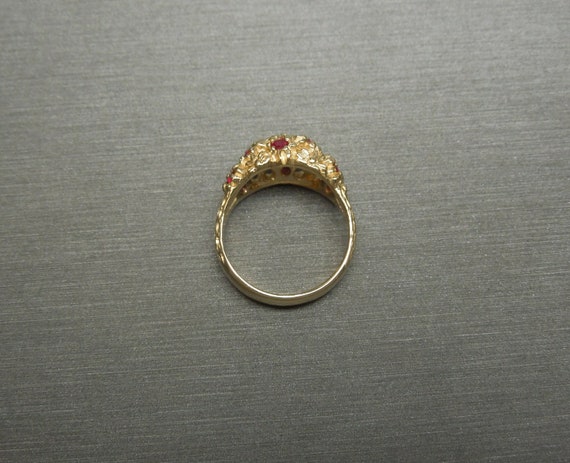 Mid Century Estate C1960 14K Gold Floral 0.55TCW … - image 7