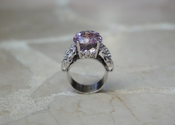 Kaleidoscope Kunzite Ring / Mid Century Estate C1… - image 6